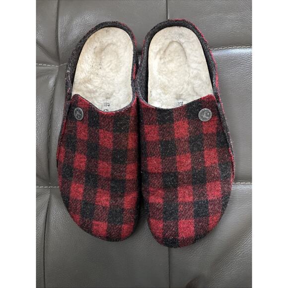 Birkenstock Zermatt Shearling Clog Plaid Slip On Womens Size EU 39 US 8.5 - Picture 8 of 8
